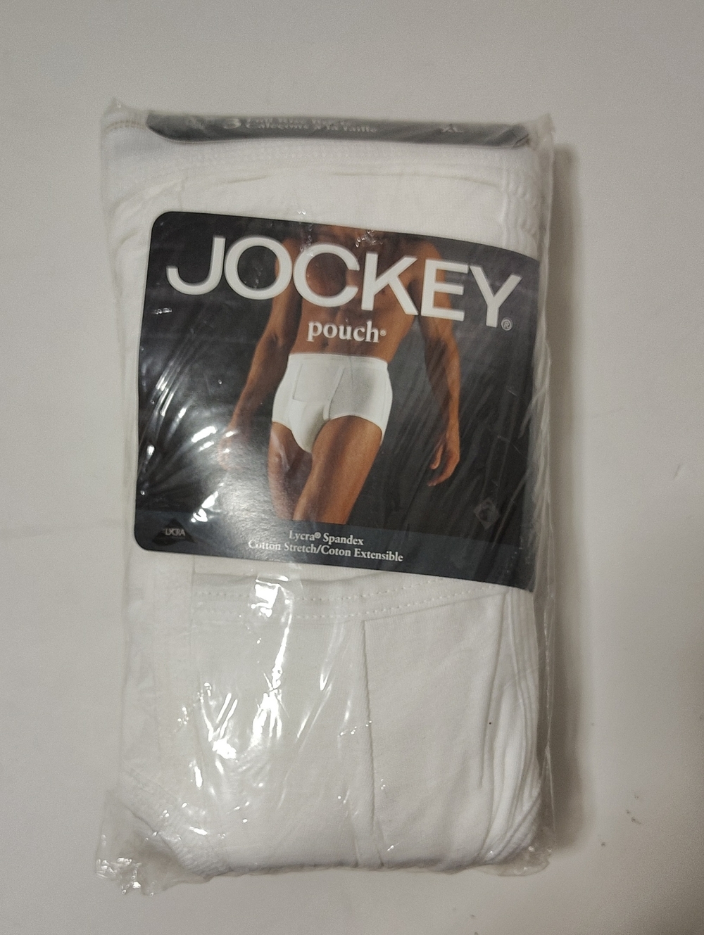 Vintage 1999 Jockey Mens Pouch Full Rise White Briefs -3 Pack -Size XL